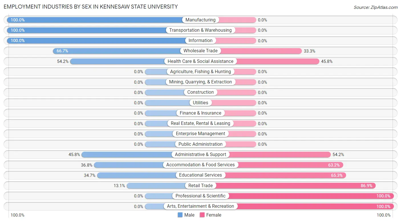 Employment Industries by Sex in Kennesaw State University