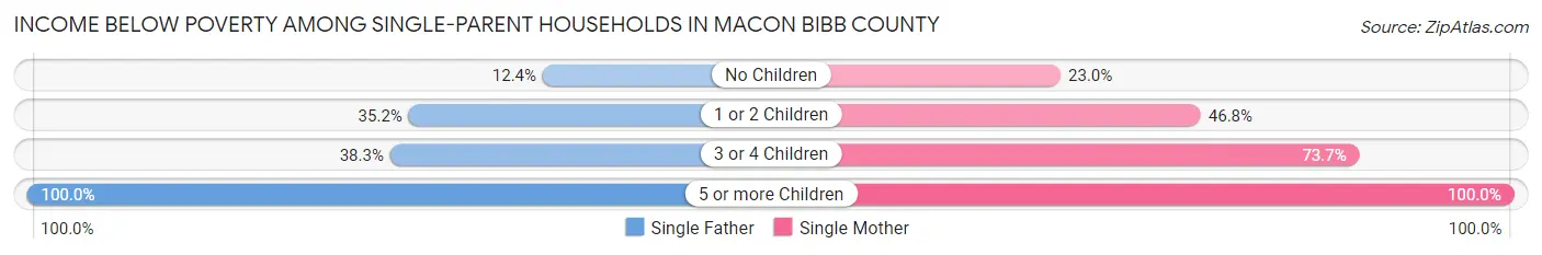 Income Below Poverty Among Single-Parent Households in Macon Bibb County