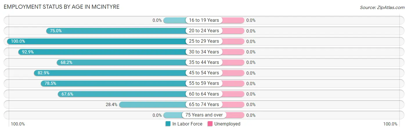 Employment Status by Age in McIntyre