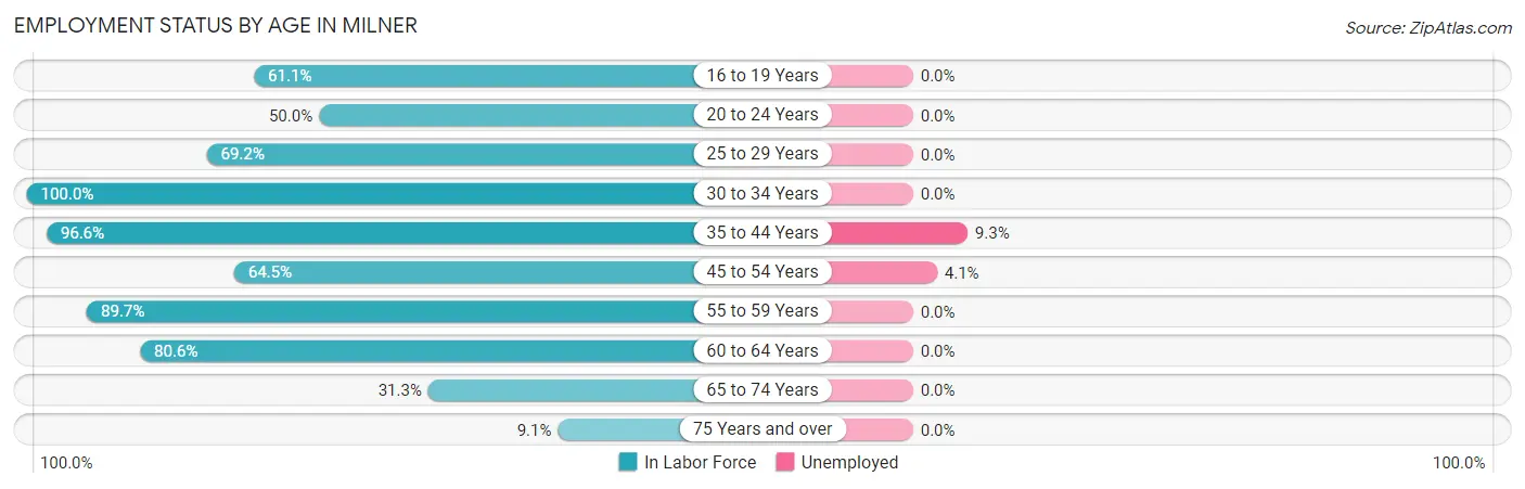 Employment Status by Age in Milner