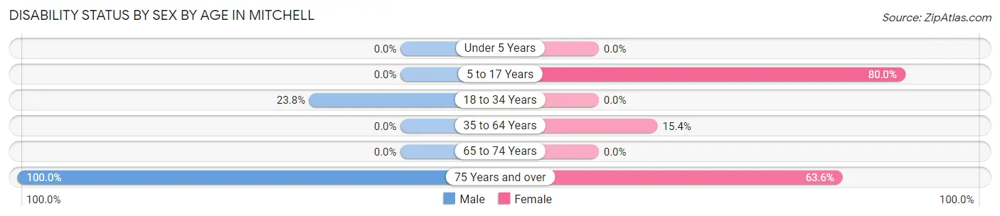 Disability Status by Sex by Age in Mitchell