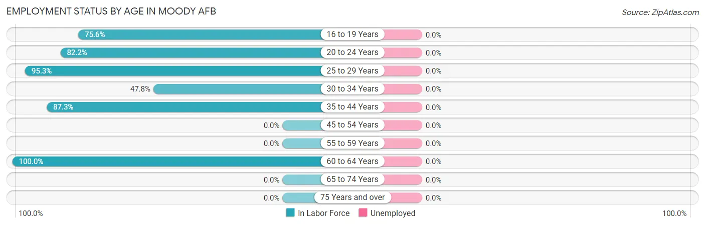 Employment Status by Age in Moody AFB