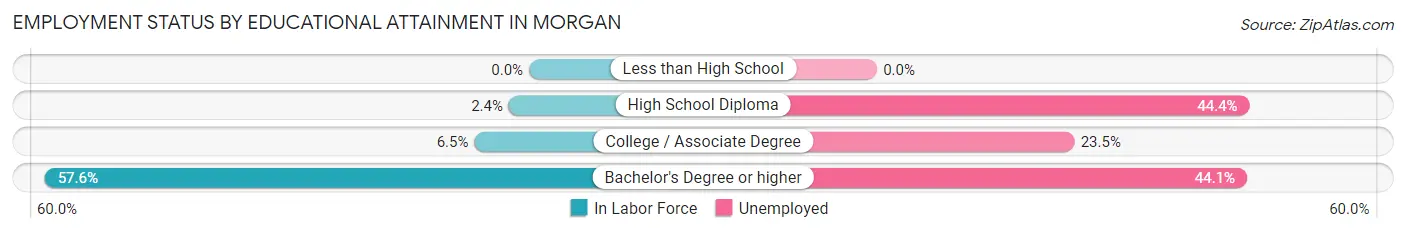 Employment Status by Educational Attainment in Morgan