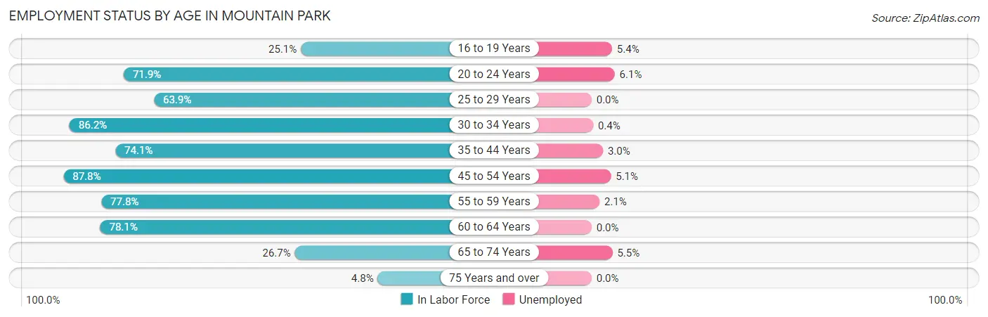Employment Status by Age in Mountain Park