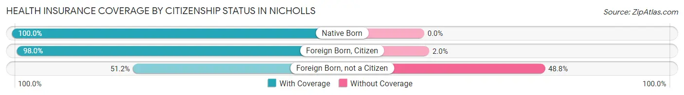 Health Insurance Coverage by Citizenship Status in Nicholls