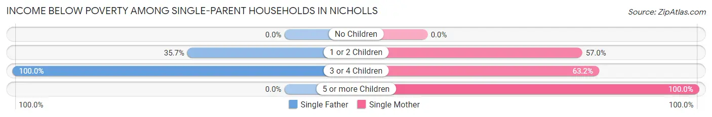 Income Below Poverty Among Single-Parent Households in Nicholls