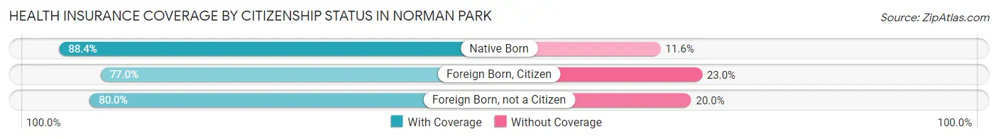 Health Insurance Coverage by Citizenship Status in Norman Park