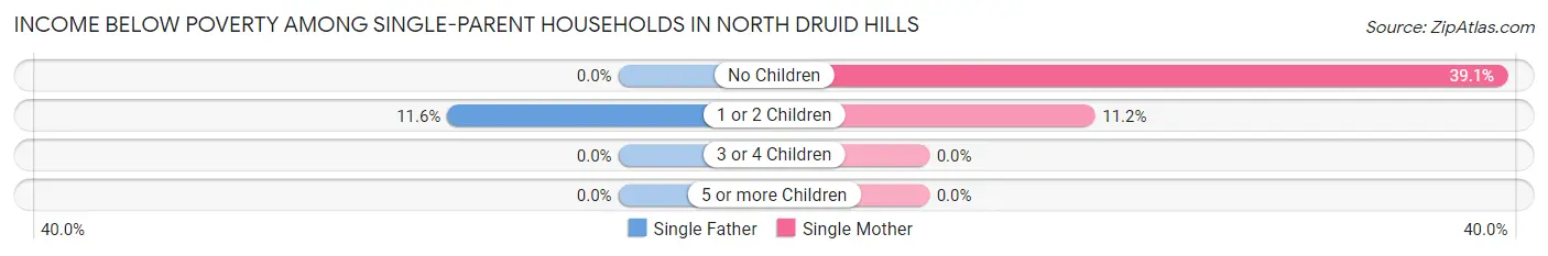 Income Below Poverty Among Single-Parent Households in North Druid Hills