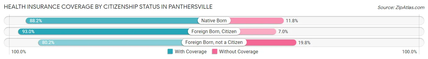 Health Insurance Coverage by Citizenship Status in Panthersville