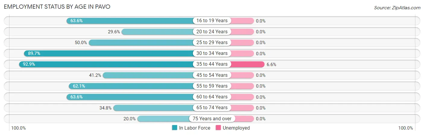 Employment Status by Age in Pavo