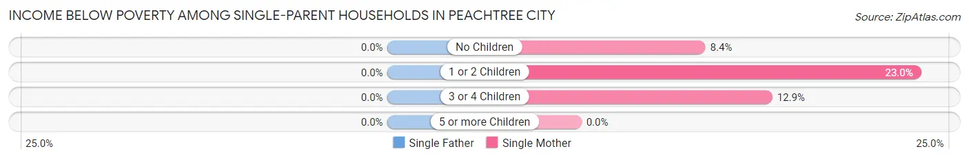 Income Below Poverty Among Single-Parent Households in Peachtree City