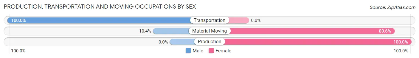 Production, Transportation and Moving Occupations by Sex in Pine Lake
