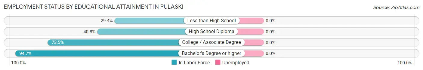 Employment Status by Educational Attainment in Pulaski