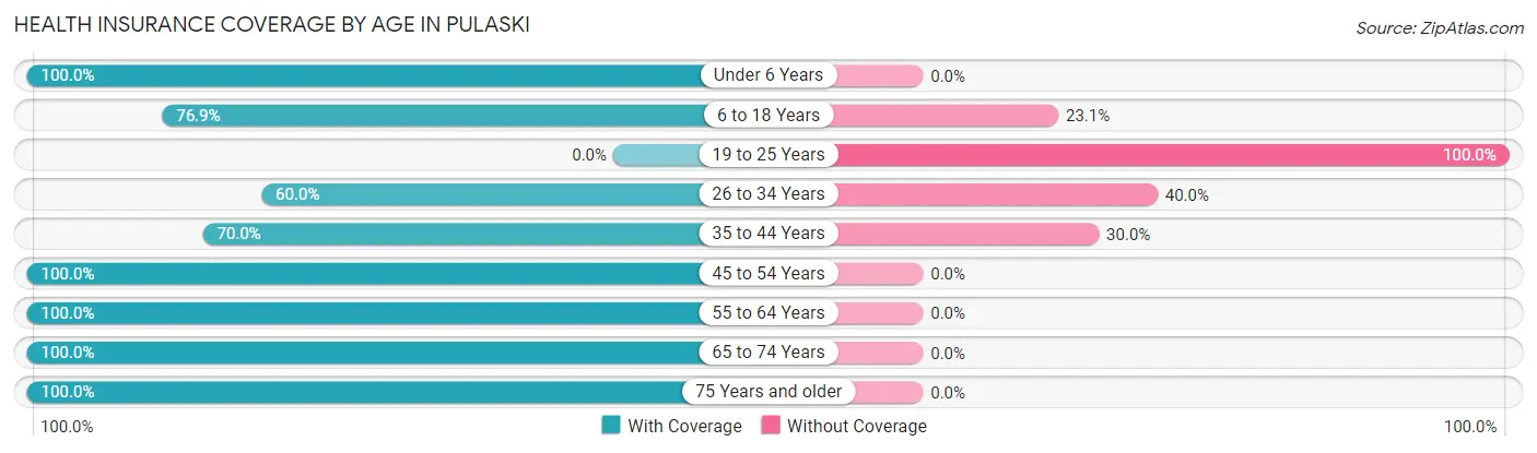 Health Insurance Coverage by Age in Pulaski