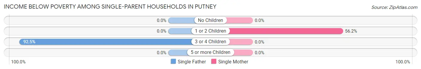 Income Below Poverty Among Single-Parent Households in Putney