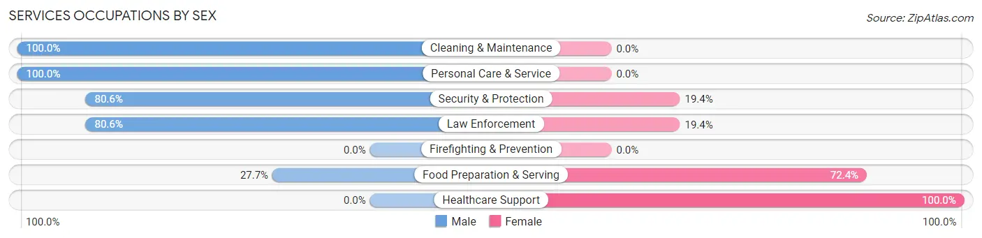 Services Occupations by Sex in Quitman