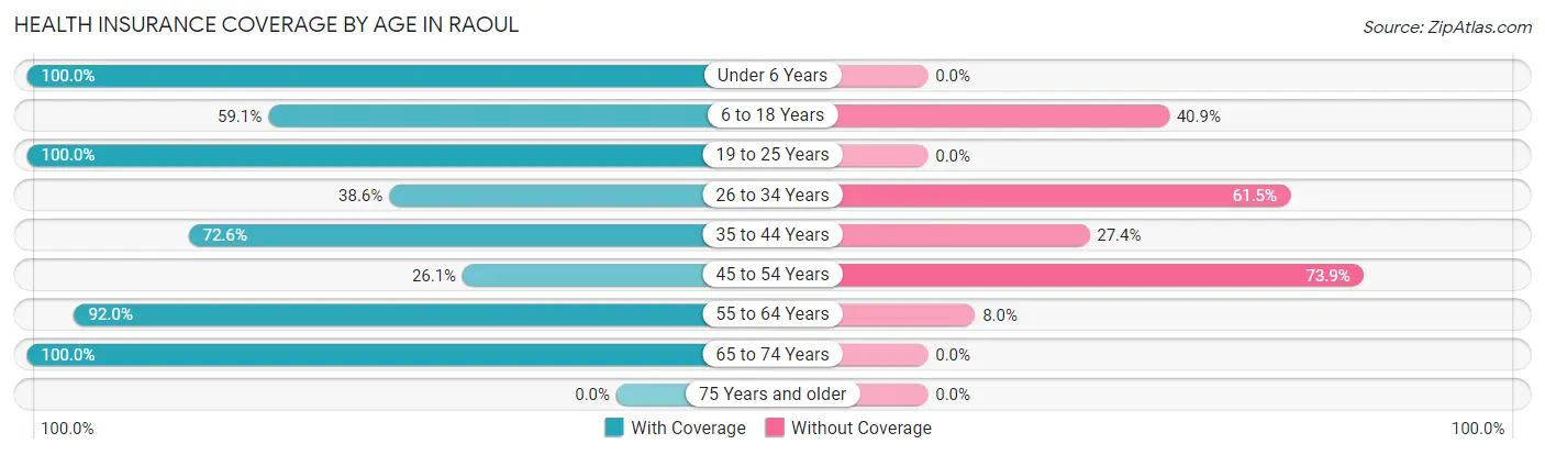 Health Insurance Coverage by Age in Raoul