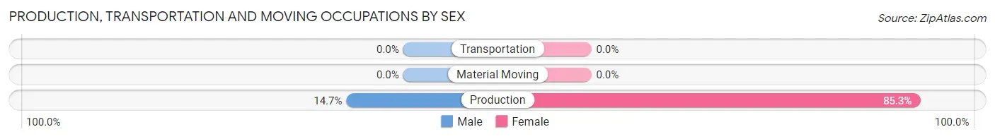 Production, Transportation and Moving Occupations by Sex in Raoul