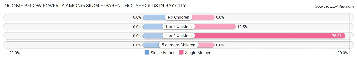 Income Below Poverty Among Single-Parent Households in Ray City