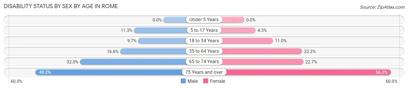 Disability Status by Sex by Age in Rome