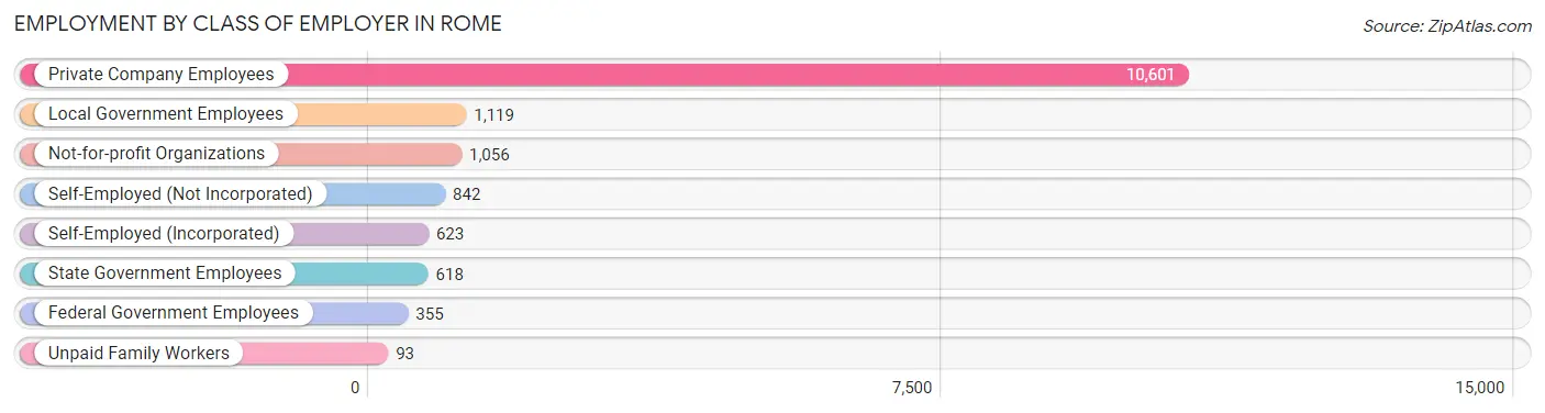 Employment by Class of Employer in Rome