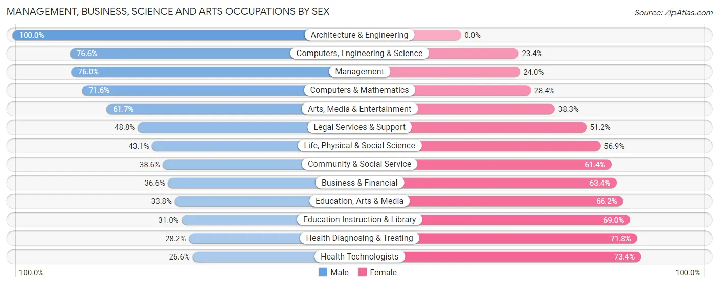 Management, Business, Science and Arts Occupations by Sex in Rome