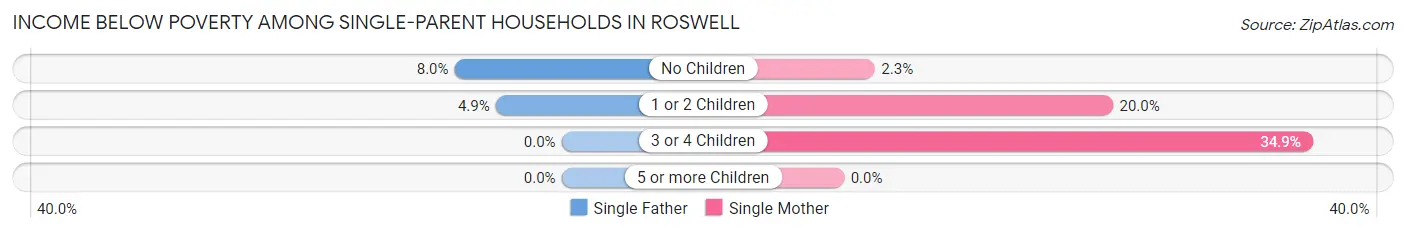 Income Below Poverty Among Single-Parent Households in Roswell