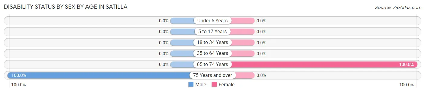 Disability Status by Sex by Age in Satilla