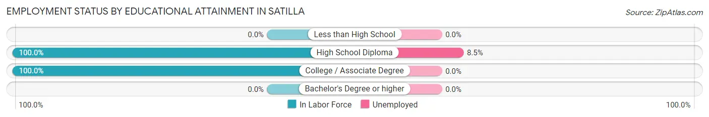 Employment Status by Educational Attainment in Satilla
