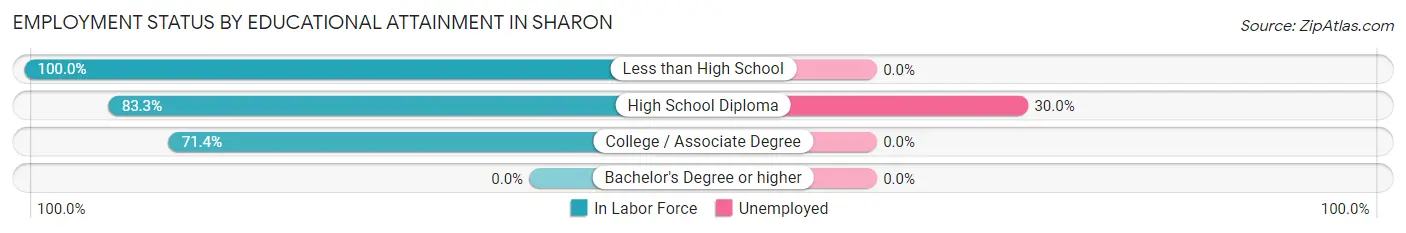 Employment Status by Educational Attainment in Sharon
