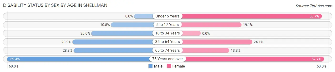 Disability Status by Sex by Age in Shellman