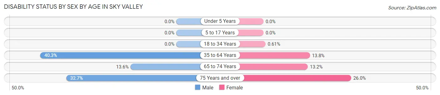 Disability Status by Sex by Age in Sky Valley