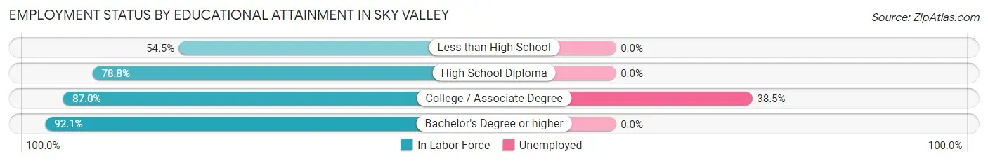 Employment Status by Educational Attainment in Sky Valley