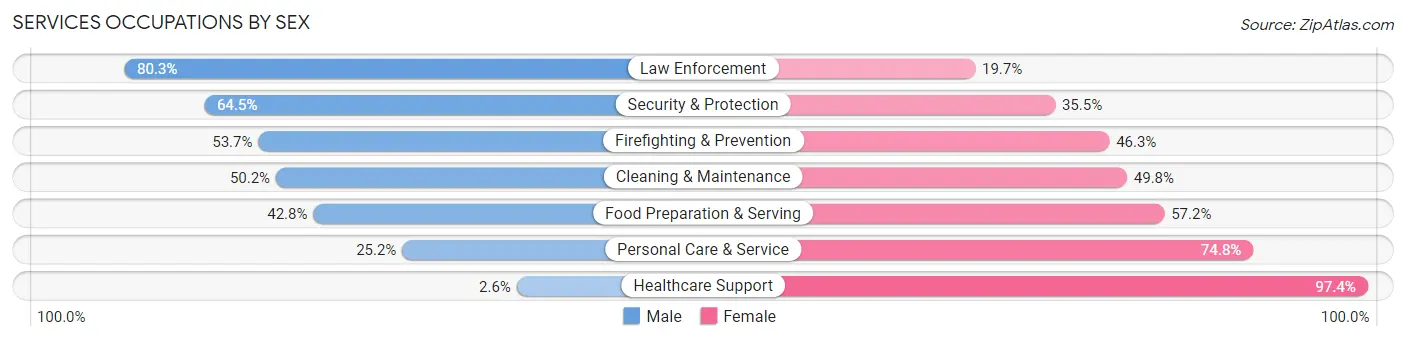 Services Occupations by Sex in South Fulton