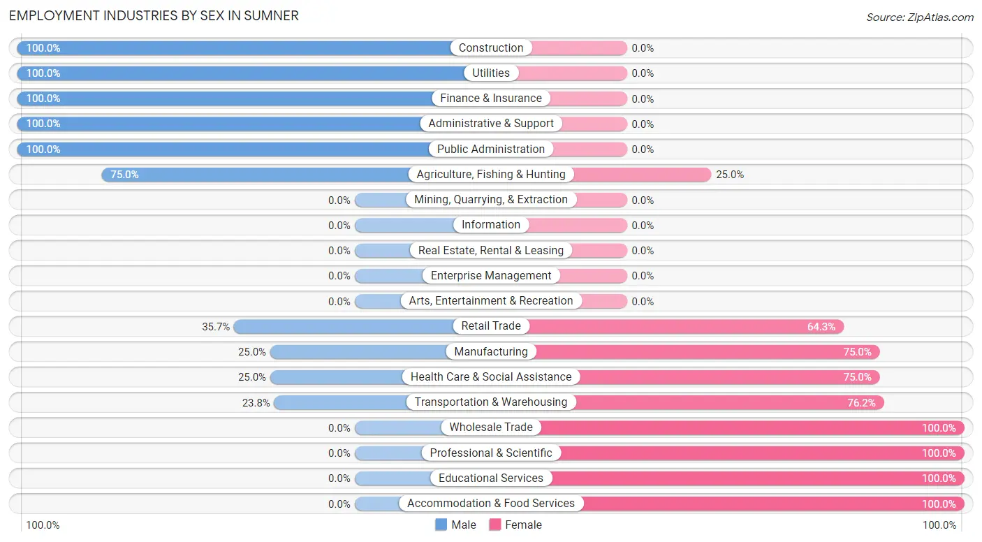 Employment Industries by Sex in Sumner