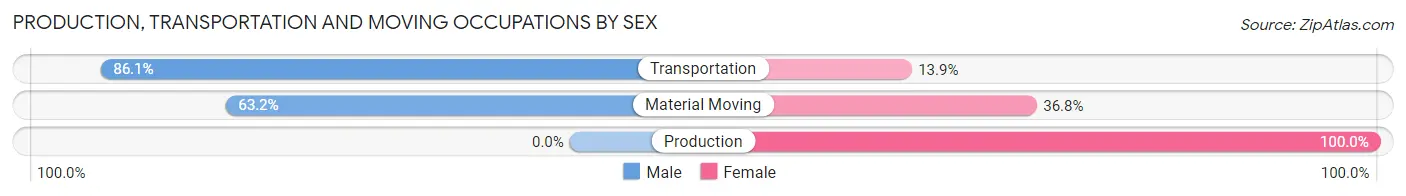 Production, Transportation and Moving Occupations by Sex in Sumner