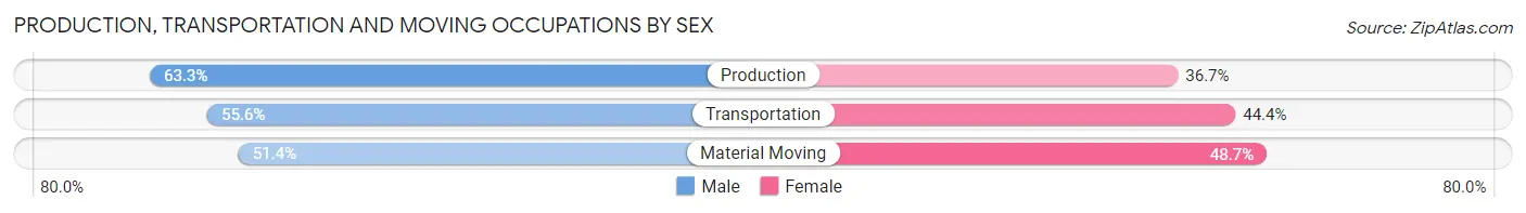 Production, Transportation and Moving Occupations by Sex in Suwanee