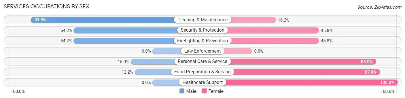 Services Occupations by Sex in Sylvester