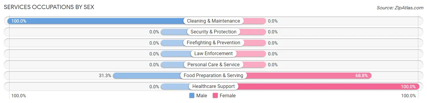 Services Occupations by Sex in Talbotton