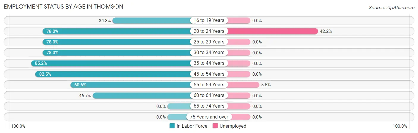Employment Status by Age in Thomson