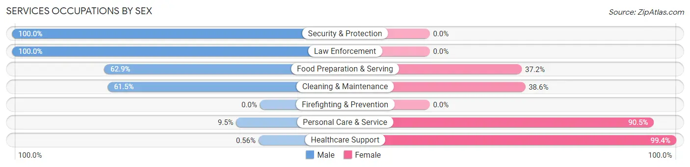 Services Occupations by Sex in Tifton