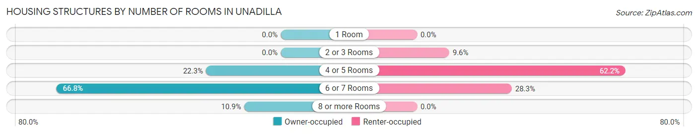 Housing Structures by Number of Rooms in Unadilla