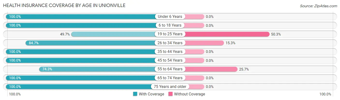 Health Insurance Coverage by Age in Unionville