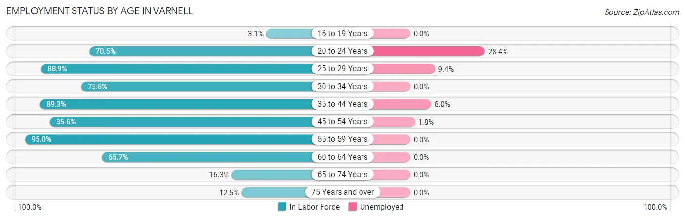 Employment Status by Age in Varnell