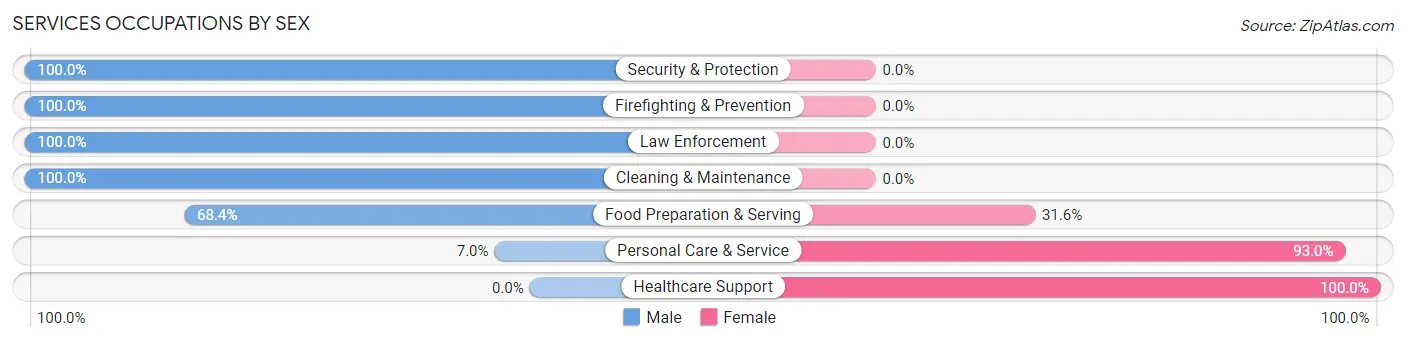 Services Occupations by Sex in Watkinsville