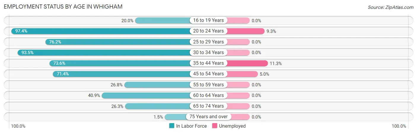 Employment Status by Age in Whigham