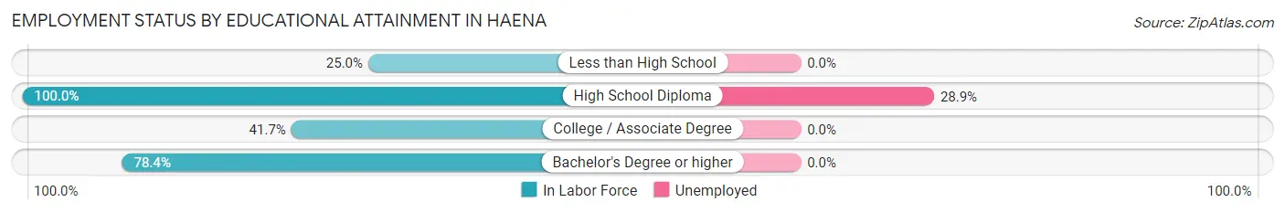 Employment Status by Educational Attainment in Haena