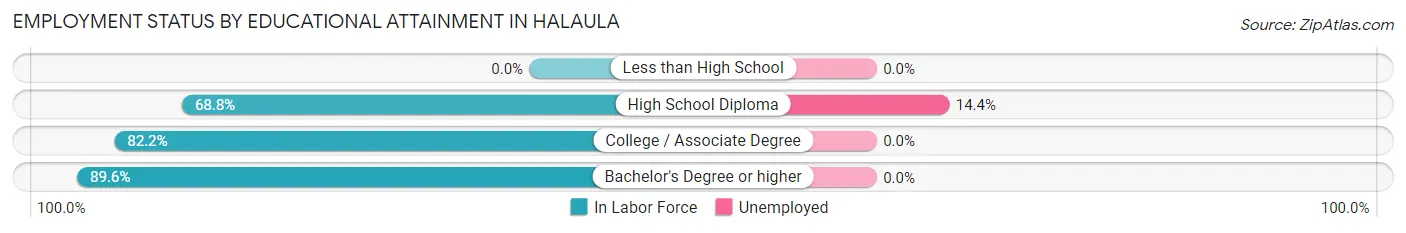 Employment Status by Educational Attainment in Halaula