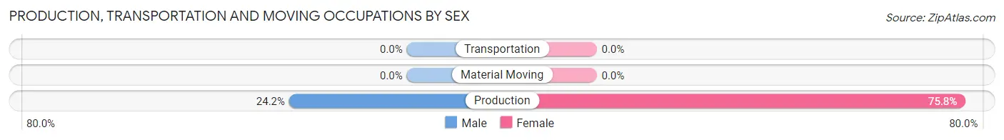 Production, Transportation and Moving Occupations by Sex in Hawaiian Acres