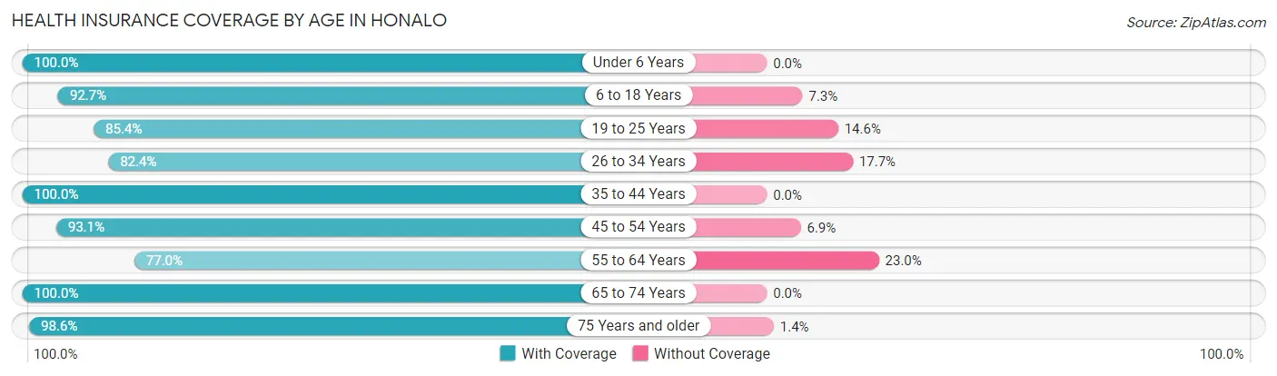 Health Insurance Coverage by Age in Honalo
